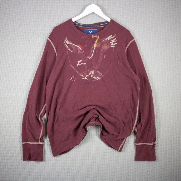 American Eagle Outfitters Distressed Faded Eagle Longsleeve - Picture 1 of 8